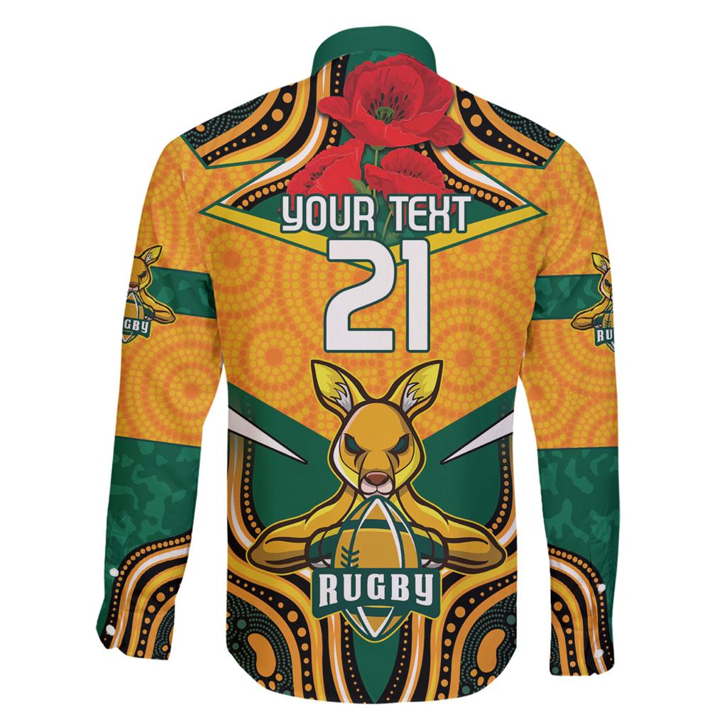 Australia Wallabies Rugby ANZAC Custom Family Matching Mermaid Dress and Hawaiian Shirt Poppy Soldier With Aboriginal Dots Art