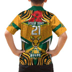 Australia Wallabies Rugby ANZAC Custom Family Matching Off Shoulder Short Dress and Hawaiian Shirt Poppy Soldier With Aboriginal Dots Art