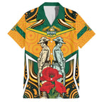 Australia Wallabies Rugby ANZAC Custom Family Matching Puletasi and Hawaiian Shirt Poppy Soldier With Aboriginal Dots Art