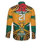 Australia Wallabies Rugby ANZAC Custom Family Matching Tank Maxi Dress and Hawaiian Shirt Poppy Soldier With Aboriginal Dots Art