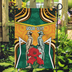Australia Wallabies Rugby ANZAC Custom Garden Flag Poppy Soldier With Aboriginal Dots Art