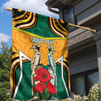 Australia Wallabies Rugby ANZAC Custom Garden Flag Poppy Soldier With Aboriginal Dots Art