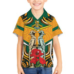 Australia Wallabies Rugby ANZAC Custom Hawaiian Shirt Poppy Soldier With Aboriginal Dots Art