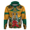 Australia Wallabies Rugby ANZAC Custom Hoodie Poppy Soldier With Aboriginal Dots Art