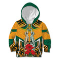 Australia Wallabies Rugby ANZAC Custom Kid Hoodie Poppy Soldier With Aboriginal Dots Art