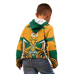 Australia Wallabies Rugby ANZAC Custom Kid Hoodie Poppy Soldier With Aboriginal Dots Art