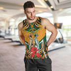 Australia Wallabies Rugby ANZAC Custom Men Tank Top Poppy Soldier With Aboriginal Dots Art