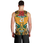 Australia Wallabies Rugby ANZAC Custom Men Tank Top Poppy Soldier With Aboriginal Dots Art
