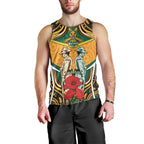 Australia Wallabies Rugby ANZAC Custom Men Tank Top Poppy Soldier With Aboriginal Dots Art