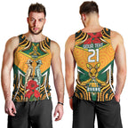 Australia Wallabies Rugby ANZAC Custom Men Tank Top Poppy Soldier With Aboriginal Dots Art