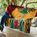 Australia Wallabies Rugby ANZAC Custom Quilt Poppy Soldier With Aboriginal Dots Art