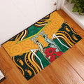 Australia Wallabies Rugby ANZAC Custom Rubber Doormat Poppy Soldier With Aboriginal Dots Art