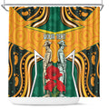 Australia Wallabies Rugby ANZAC Custom Shower Curtain Poppy Soldier With Aboriginal Dots Art