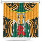 Australia Wallabies Rugby ANZAC Custom Shower Curtain Poppy Soldier With Aboriginal Dots Art