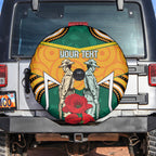 Australia Wallabies Rugby ANZAC Custom Spare Tire Cover Poppy Soldier With Aboriginal Dots Art