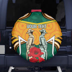 Australia Wallabies Rugby ANZAC Custom Spare Tire Cover Poppy Soldier With Aboriginal Dots Art