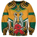 Australia Wallabies Rugby ANZAC Custom Sweatshirt Poppy Soldier With Aboriginal Dots Art