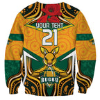 Australia Wallabies Rugby ANZAC Custom Sweatshirt Poppy Soldier With Aboriginal Dots Art