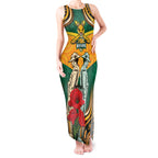 Australia Wallabies Rugby ANZAC Custom Tank Maxi Dress Poppy Soldier With Aboriginal Dots Art