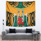 Australia Wallabies Rugby ANZAC Custom Tapestry Poppy Soldier With Aboriginal Dots Art