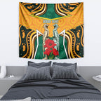 Australia Wallabies Rugby ANZAC Custom Tapestry Poppy Soldier With Aboriginal Dots Art