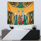 Australia Wallabies Rugby ANZAC Custom Tapestry Poppy Soldier With Aboriginal Dots Art