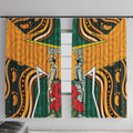 Australia Wallabies Rugby ANZAC Custom Window Curtain Poppy Soldier With Aboriginal Dots Art