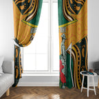Australia Wallabies Rugby ANZAC Custom Window Curtain Poppy Soldier With Aboriginal Dots Art