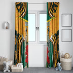 Australia Wallabies Rugby ANZAC Custom Window Curtain Poppy Soldier With Aboriginal Dots Art