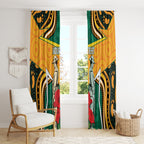 Australia Wallabies Rugby ANZAC Custom Window Curtain Poppy Soldier With Aboriginal Dots Art