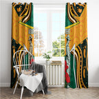 Australia Wallabies Rugby ANZAC Custom Window Curtain Poppy Soldier With Aboriginal Dots Art