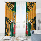 Australia Wallabies Rugby ANZAC Custom Window Curtain Poppy Soldier With Aboriginal Dots Art