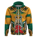 Australia Wallabies Rugby ANZAC Custom Zip Hoodie Poppy Soldier With Aboriginal Dots Art