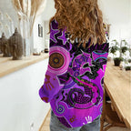 (Custom Personalised) Aboriginal NAIDOC Week 2023 Women Casual Shirt Turtle Lizard Sun LT9