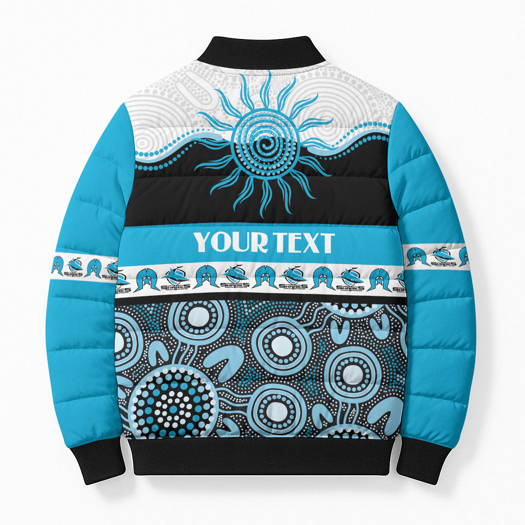 Sharks NAIDOC Week Personalised Bomber Puffer Jacket Aboriginal Torres Strait Islanders Vibe