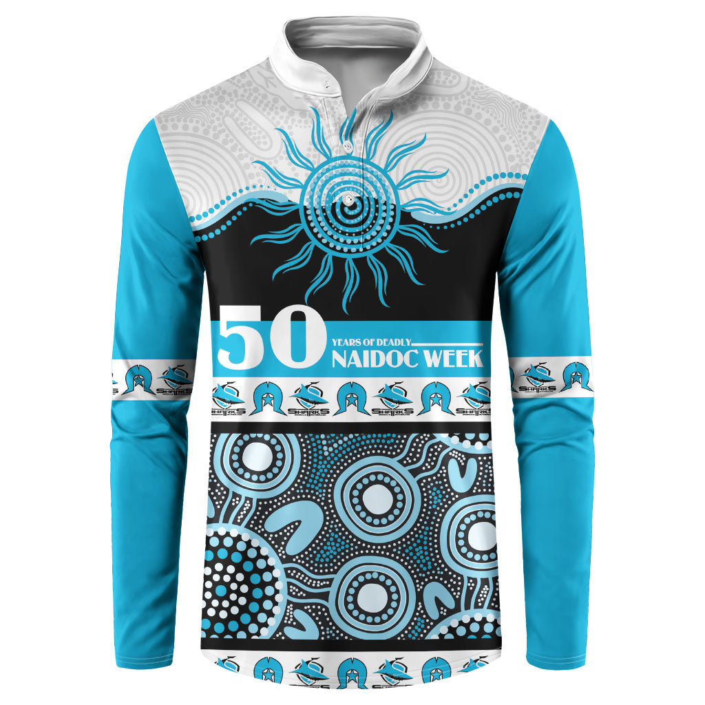 Sharks NAIDOC Week Personalised Button Sweatshirt Aboriginal Torres Strait Islanders Vibe