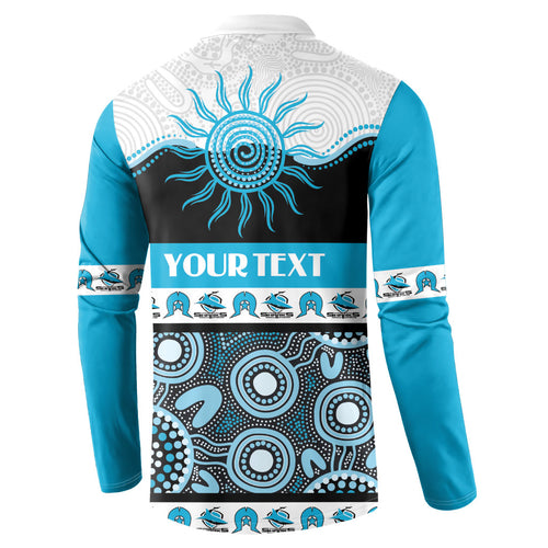 Sharks NAIDOC Week Personalised Button Sweatshirt Aboriginal Torres Strait Islanders Vibe