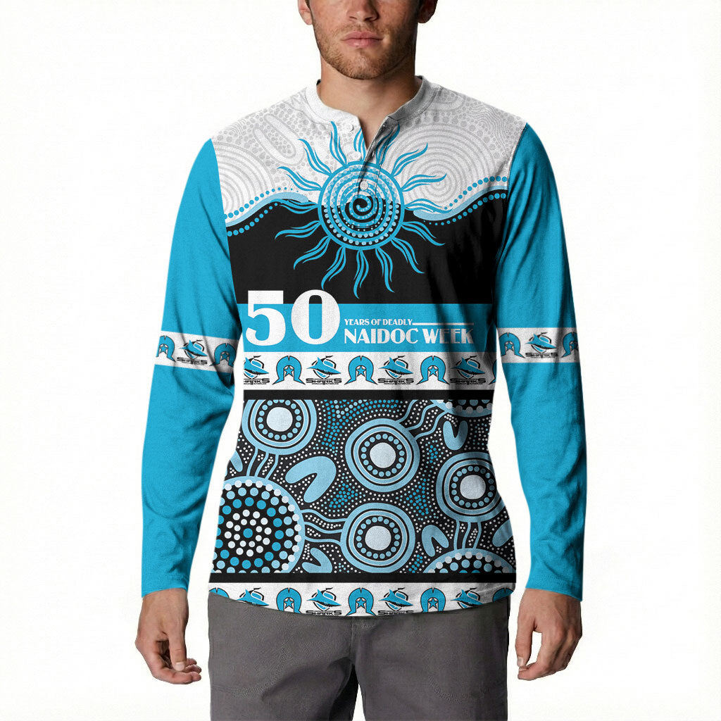 Sharks NAIDOC Week Personalised Button Sweatshirt Aboriginal Torres Strait Islanders Vibe