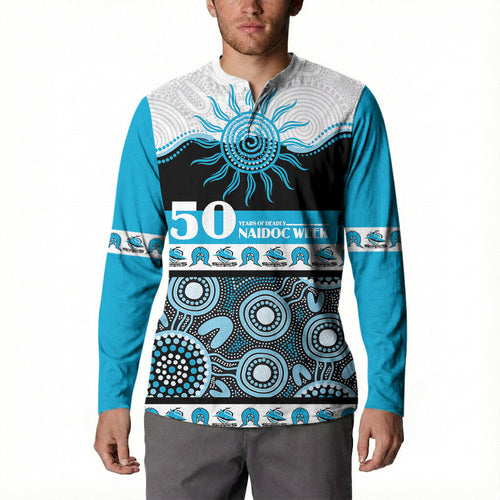 Sharks NAIDOC Week Personalised Button Sweatshirt Aboriginal Torres Strait Islanders Vibe