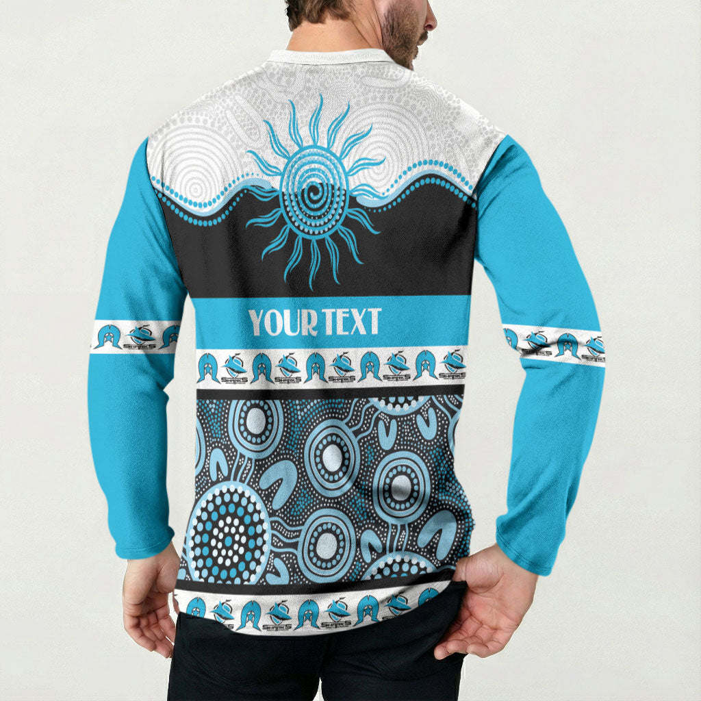 Sharks NAIDOC Week Personalised Button Sweatshirt Aboriginal Torres Strait Islanders Vibe