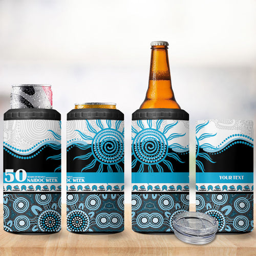Sharks NAIDOC Week Personalised 4 in 1 Can Cooler Tumbler Aboriginal Torres Strait Islanders Vibe