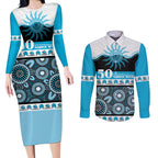 Sharks NAIDOC Week Personalised Couples Matching Long Sleeve Bodycon Dress and Long Sleeve Button Shirt Aboriginal Torres Strait Islanders Vibe