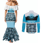 Sharks NAIDOC Week Personalised Couples Matching Mermaid Dress and Long Sleeve Button Shirt Aboriginal Torres Strait Islanders Vibe