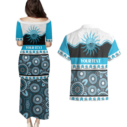 Sharks NAIDOC Week Personalised Couples Matching Puletasi and Hawaiian Shirt Aboriginal Torres Strait Islanders Vibe
