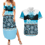Sharks NAIDOC Week Personalised Couples Matching Summer Maxi Dress and Hawaiian Shirt Aboriginal Torres Strait Islanders Vibe