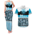 Sharks NAIDOC Week Personalised Couples Matching Tank Maxi Dress and Hawaiian Shirt Aboriginal Torres Strait Islanders Vibe