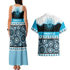 Sharks NAIDOC Week Personalised Couples Matching Tank Maxi Dress and Hawaiian Shirt Aboriginal Torres Strait Islanders Vibe