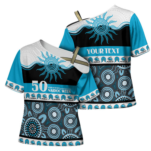 Sharks NAIDOC Week Personalised Cross Shoulder Shirt Aboriginal Torres Strait Islanders Vibe