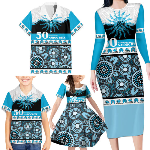 Sharks NAIDOC Week Personalised Family Matching Long Sleeve Bodycon Dress and Hawaiian Shirt Aboriginal Torres Strait Islanders Vibe