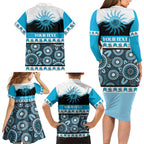 Sharks NAIDOC Week Personalised Family Matching Long Sleeve Bodycon Dress and Hawaiian Shirt Aboriginal Torres Strait Islanders Vibe